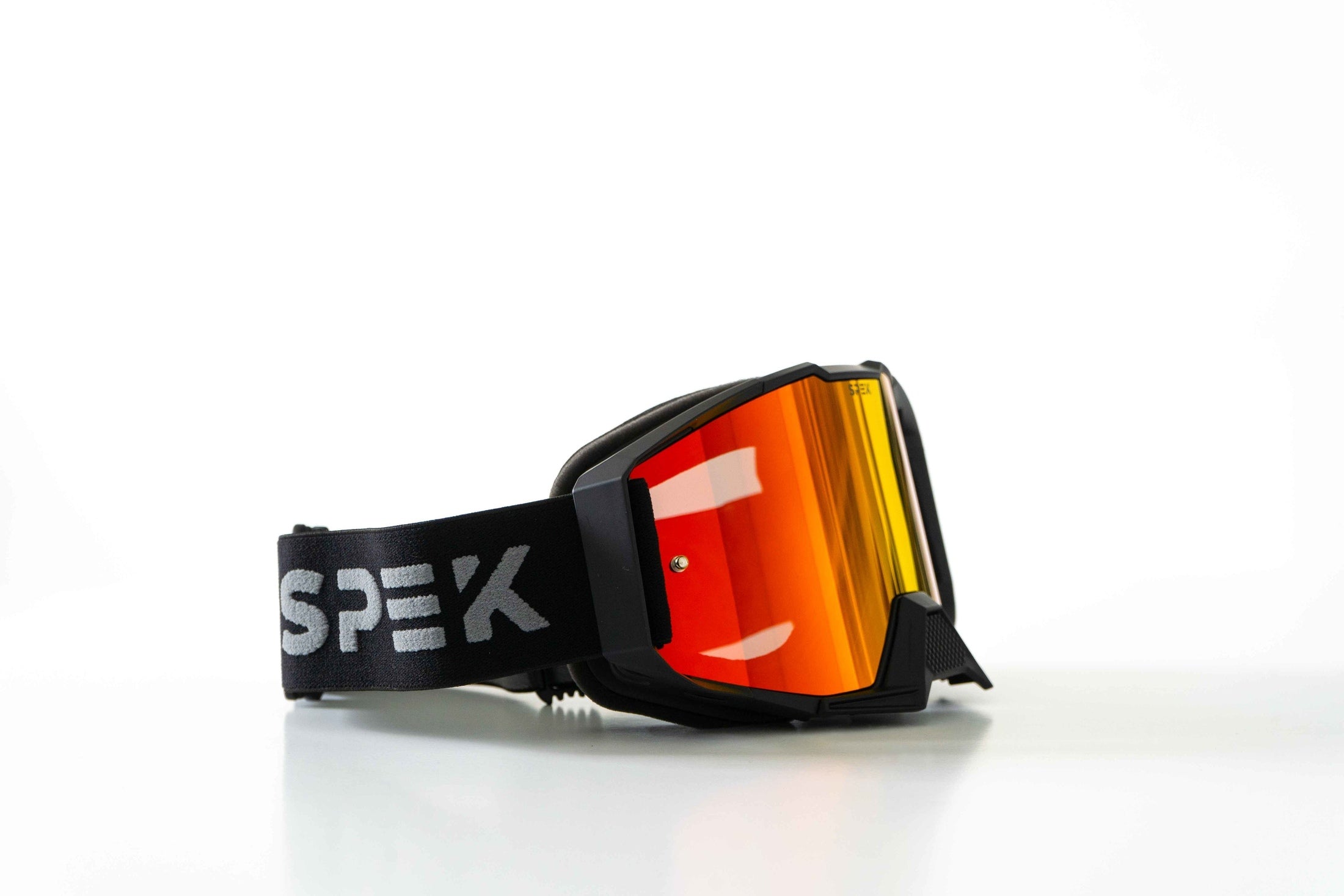 Lunette de motocross noir avec lentille rouge orange